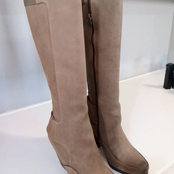 Max Studio Tall Leather/Suede Boots - Picture 3 of 11
